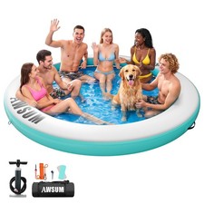 Water Hammock, Inflatable Round Floating Ring with Breathable Mesh Heavy-Duty...