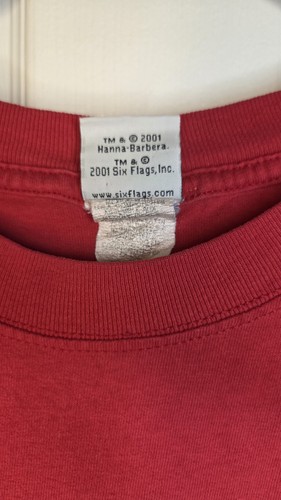 Vintage Scooby Doo Six Flags T-Shirt Gr. XL 2000er rot Freizeitpark Merchandise Hb - Bild 3 von 6