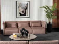 Elegantes Beige Stoffsofa FüR Wohnzimmer Im Modernen Design