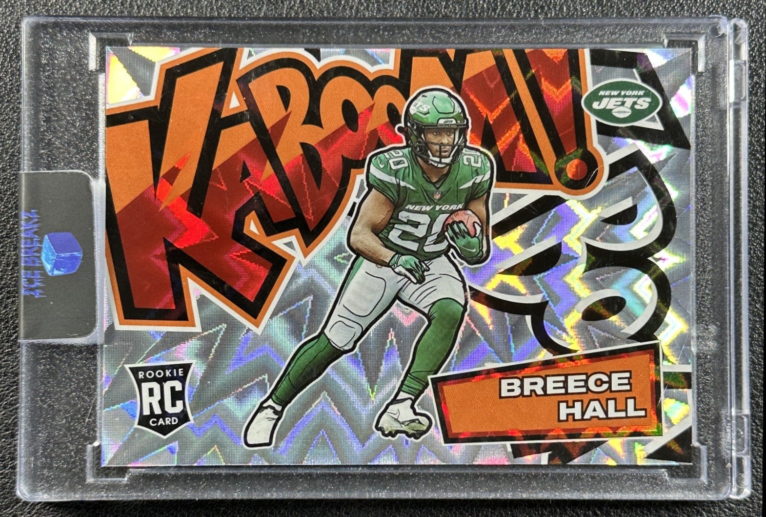 BREECE HALL 2022 PANINI ABSOLUTE #KH9 ROOKIE HORIZONTAL KABOOM SSP RC JETS