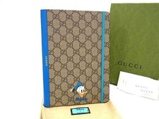 GUCCI Disney x Gucci Donald Duck GG PVC Notebook Memo Pad Brown Blue New