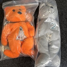 Celebrity Bears Born A Star 34 USA Orange Space bear American flag Lot Of 2