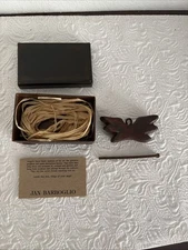 JAN BARBOGLIO ANGEL WINGS Trinket Box VTG 4" Forged IRON Signed BLESSING BOX