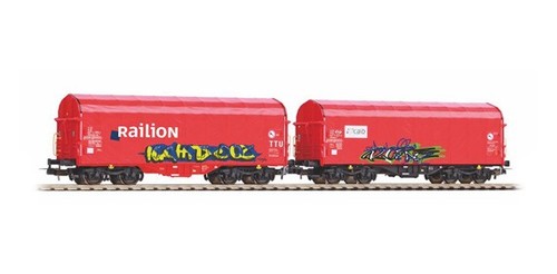 Piko H0 58378 Schiebeplanenwagen "Caib & Raillion" der NS, 2er Set | Condition: Gebraucht