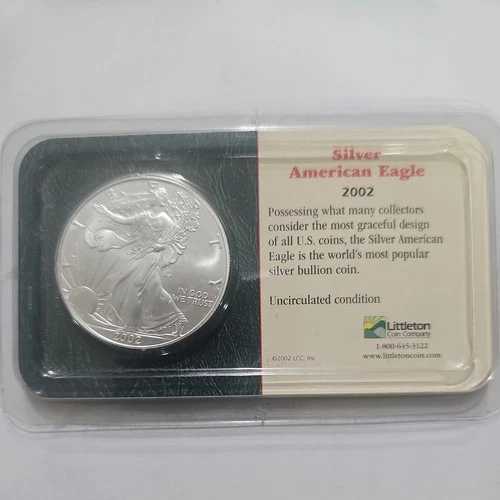 2002 SILVER AMERICAN EAGLE DOLLAR~$1~Uncirculated Sealed~LITTLETON COIN COMPANY