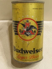 indoor 1930s BUDWEISER LAGER, IRTP O/I, flat top beer can, St Louis Missouri
