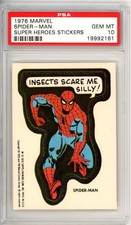 1976 Marvel Super Heroes Stickers  PSA set break #2 set !!! Spider Man PSA 10