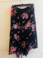 VTG DRESSBARN FLORAL MIDI Skirt Elastic Waist Sz L