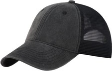 Vintage Washed Soft Mesh Baseball Trucker Hat Snapback Men Women Plain Dad Ha...