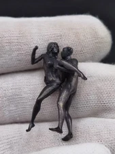 Black Brass Standing Men Woman Sexy Body Model Mini Statue Amulet Gift