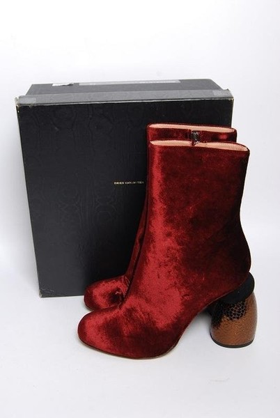 Women Dries Van Noten Boots Burgundy 38