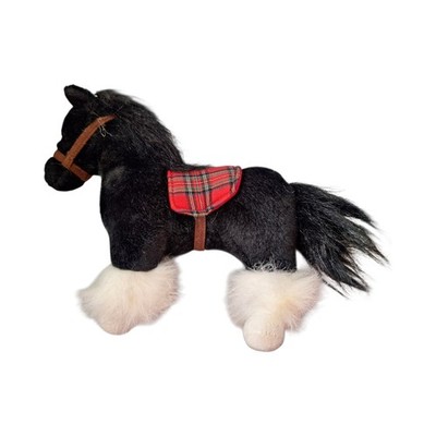 Busch Gardens Holiday Clydesdale Horse Stuffed Animal Plush Flannel Saddle Black