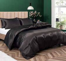 P Pothuiny Satin Duvet Cover Twin, Single Soft Duvet Cover Only, Luxury Silky Li