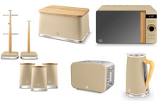 Swan Nordic Oatmeal Kettle 2 Slice Toaster Microwave & Matching Kitchen Storage