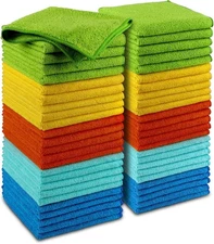 AIDEA Microfiber Cleaning Cloth, 50PK, Microfiber Towels for Cars, Premium Wash 