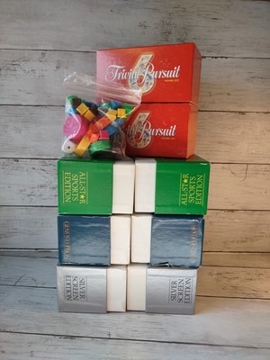 Vintage Trivial Pursuit Classic Lot 3000+ Cards 8 Boxes Early Editions Bonus Set