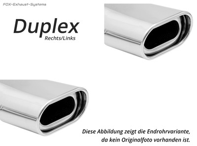  Duplex Sportauspuff für Subaru Justy 2 JMA/MS mit lack. Stoßstange je 135x80