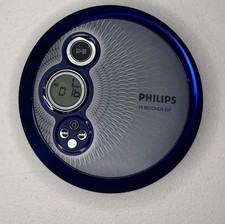 Philips AX2412/17 Portable CD Player ESP Discman Blue Tested Vintage