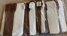 5 Pair Vintage National  s Guaranteed Hosiery Flat Tummy Style Size C Wood Beige