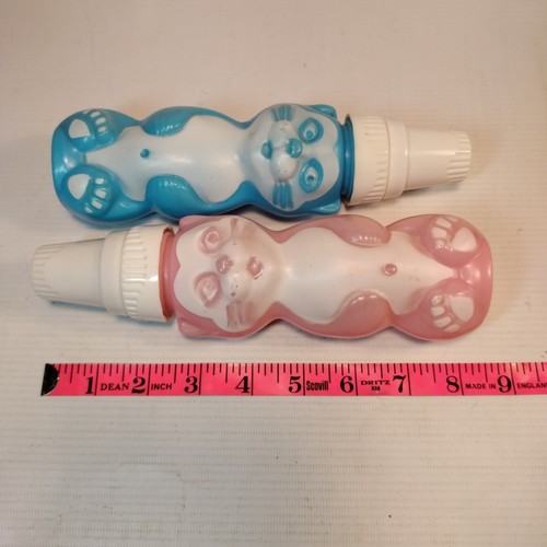 Vintage Gerber Hard Plastic Yellow Kitty Nurser Baby Bottle & Cap Lot (2) - Picture 7 of 7