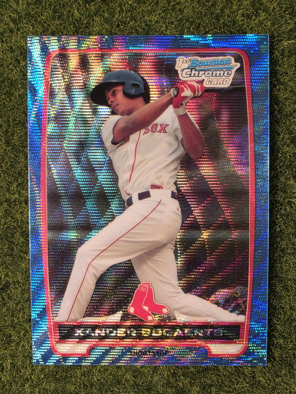 2012 Bowman Chrome XANDER BOGAERTS #BCP105 BLUE WAVE REFRACTOR