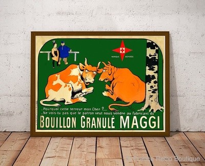 Brühe Granulat Maggi Französisches Poster Vintage