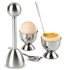 Egg Holder for Soft Boiled Eggs - Egg Topper Cutter