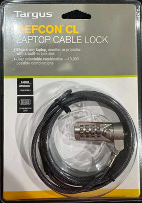 Targus - DEFCON CL Laptop Cable Lock - Combination Lock - 6.5 Feet