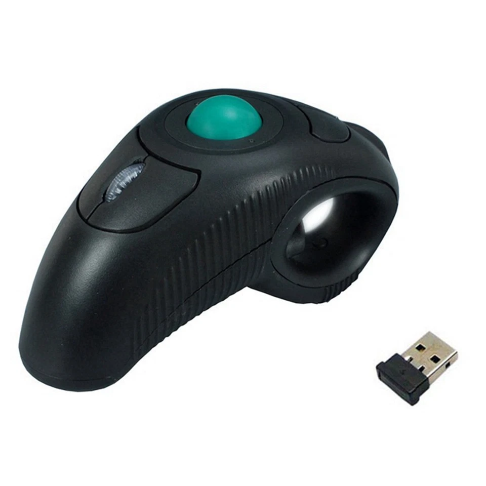 2.4G Air Mouse Ergonomic Trackball Handheld Finger USB Mouse R8Q91516 - Image 2 of 4