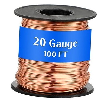 100ft 20 Gauge Wire for Gardening, Electroculture, 20 Gauge, 100ft Copper