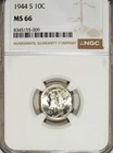 1944 S NGC MS 66 Mercury Silver Dime ☆☆ Great For Sets ☆☆ 009
