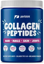 Perfotec Collagen Peptides 1LB Types 1&3 Unflavored Hair Skin Nails Joints NEW