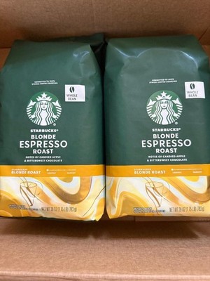 Starbucks Whole Coffee Beans, 2 bag Starbucks Blonde Espresso Roast Hot or Iced