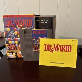 Nintendo Dr. Mario Completo Manual Caja Cartucho Puzzle Juego NES 1990