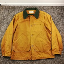 VTG LL Bean Freeport Jacket Canvas Chore Barn Corduroy Collar Wool Lined Mens 44