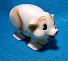 Vintage 1950-60s Marx White Hard Plastic Pig Ramp Walker Toy, HONG KONG