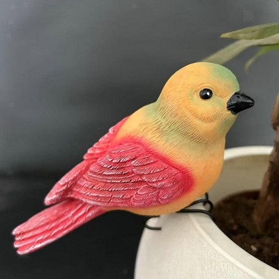 Bird Flower Pot Hugger Figurine Resin Art Ornament for Courtyard Shop Garden