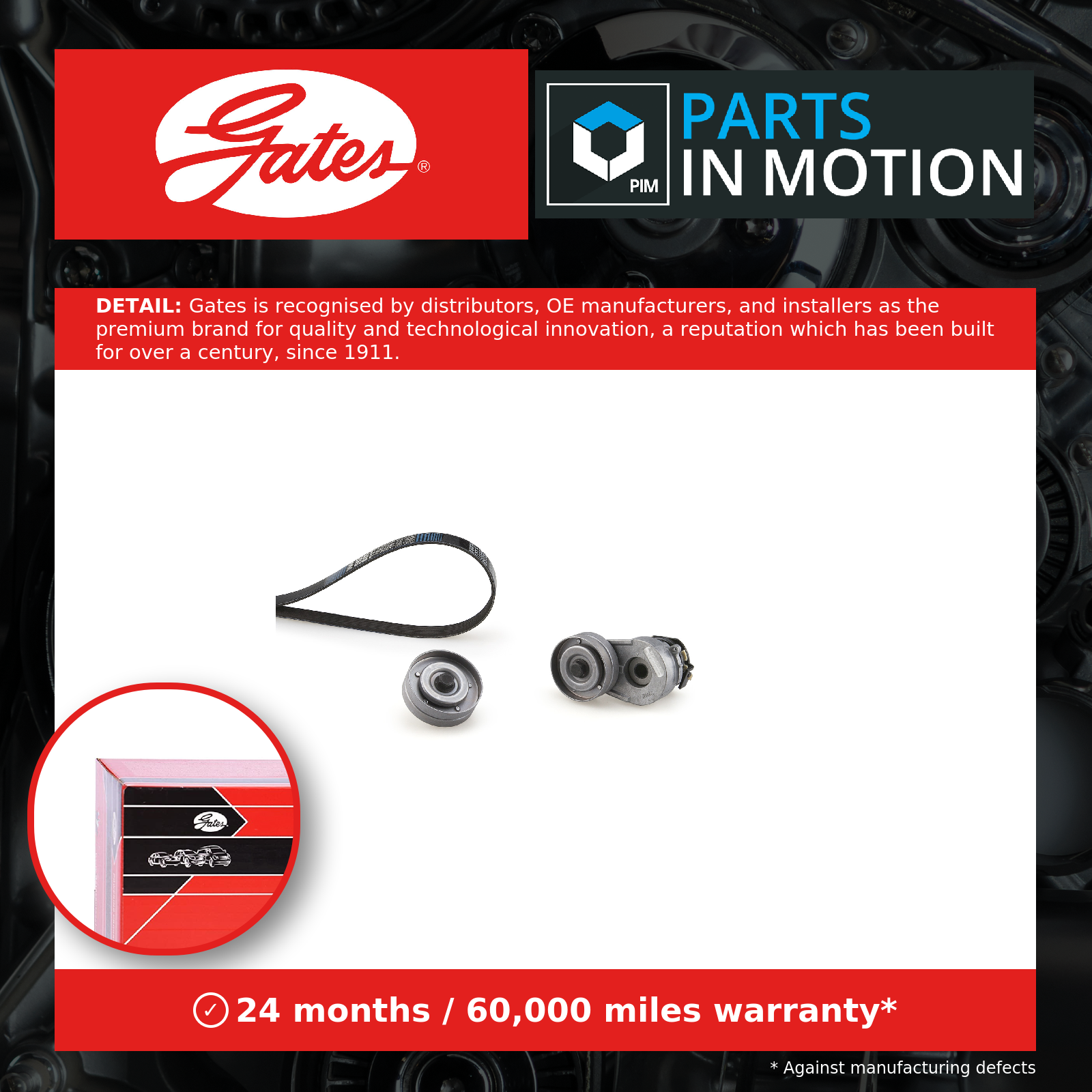 Drive Belt Kit fits VAUXHALL ASTRA H 1.7D 04 to 13 Set Gates Quality Guaranteed