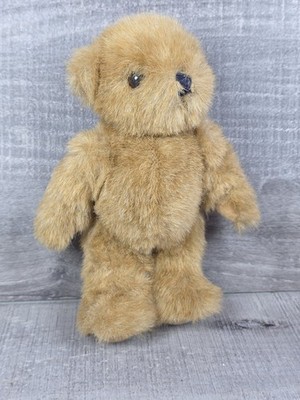 Vtg Tender Heart Treasures Fully Jointed Brown Teddy Bear 8'' Stuffed Animal b291