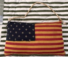 Nice Primitive Patriotic Hanging Flag Pillow