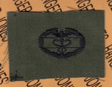 US Army CMB Combat Medical Badge OD Green & Black BDU award cloth patch