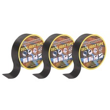 3 Rolls Joist Tape for Decking 2'' W x 50  L Waterproof Butyl Joist Tape, Black