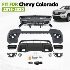 Front Bumper Cover Grille Assembly Kit For 2015-2020 Chevy Colorado w/Fog Lights
