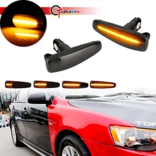 Smoked Sequential Amber LED Side Marker Light For Mitsubishi Lancer Evo X Mirage