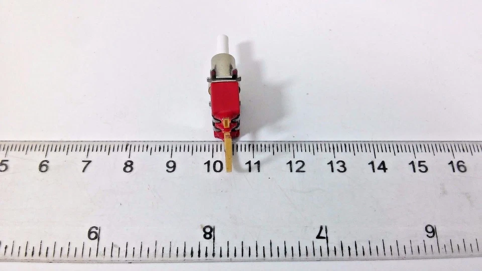 1 Pcs C&K Switch Pushbutton SPST On-(On) 0.4 VA MAX Heavy Duty 3 Gold Pins - Image 3 of 4