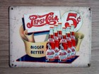PEPSI COLA RETRO METAL SIGN 20cm x 15cm (BRAND NEW)