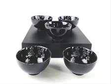 Set of 5 Japanese Porcelain Rice Bowls Gift Set Cherry Blossom Sakura 4690