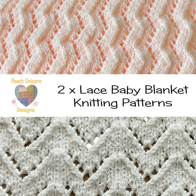 Strickmuster für Babydecken x 2, Pfeile & Spitzenspuren