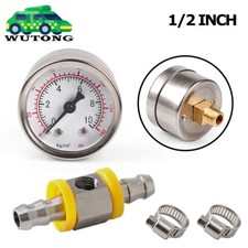 18 Npt Fuel Pressure Gauge 0-140psi W In-line Adapter 12 Oil Pressure Gauge