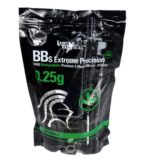 Lancer Tactical Extreme Precision .25g 6mm Airsoft BBs – Biodegradable & Glow In The Dark